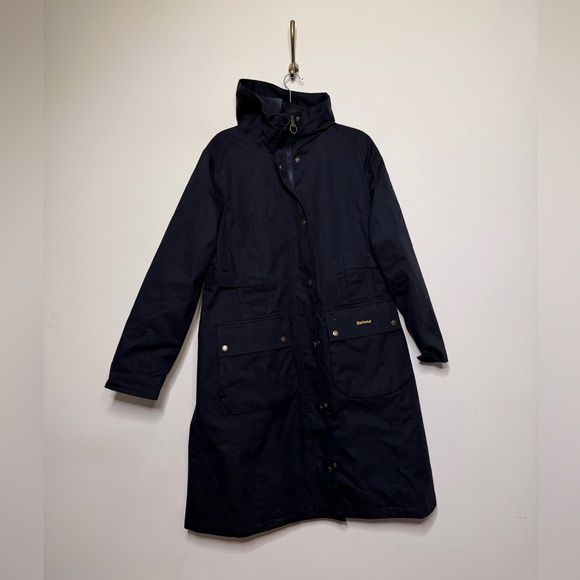 Barbour Bamburgh Waterproof Jacket Deep Navy Black Watch - Picture 2 of 5